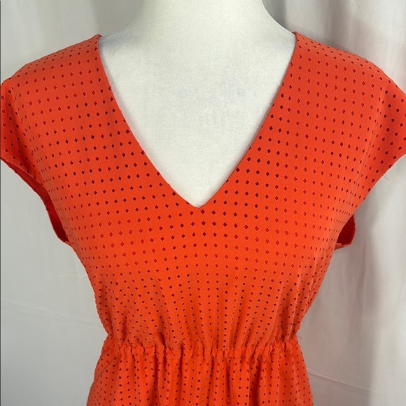 J. Crew Orange V-Neck Dress - Picture 3 of 9